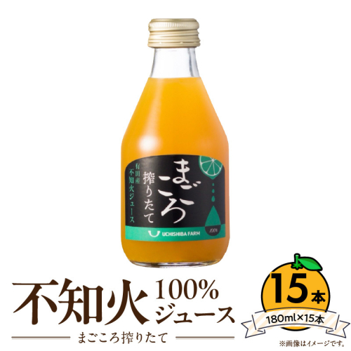 ZE6459_【まごころ搾りたて】不知火 100%ジュース 180ml × 15本 1557635 - 和歌山県湯浅町