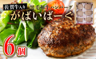 【2025年5月発送】老舗55年【佐賀牛入】黒毛和牛ハンバーグ がばいばーぐ 6個（840g）【焼くだけ】