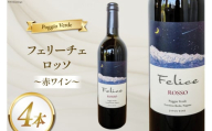 赤 ワイン フェリーチェ ロッソ 750ml 4本 [Poggio Verde（ポッジョ ヴェルデ） 長野県 池田町 48110681]  赤ワイン わいん 国産ぶどう使用 お酒 酒 アルコール