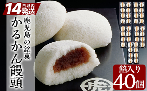 B-134 ＜年内発送＞鹿児島の銘菓かるかん饅頭(餡入り)(8個入り×5箱 計40個)【徳重製菓とらや】霧島市 国産 かるかん 軽羹 饅頭 まんじゅう 銘菓 郷土菓子 生菓子 お菓子 和菓子 スイーツ 155875 - 鹿児島県霧島市