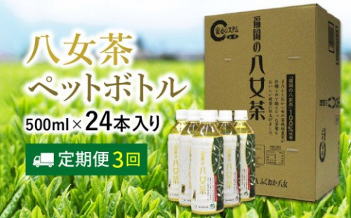 八女茶 煎茶ペットボトル 500ml×24本 【3カ月定期便】【D5-029】 155929 - 福岡県飯塚市