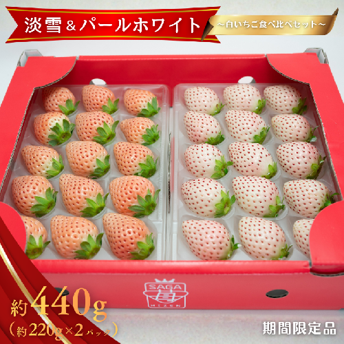 佐賀県産 白いちご 淡雪＆パールホワイト：B180-035 156089 - 佐賀県佐賀市