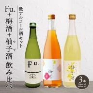 低アルコール酒セット（Fu.+梅酒+柚子酒）飲み比べ 富久錦 父の日 おすすめ ギフト プレゼント お祝い