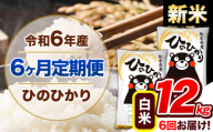 【6ヶ月定期便】令和6年産 新米 定期便 ひのひかり 12kg 《申込み翌月から発送》令和6年産 熊本県産 ふるさと納税 白米 精米 ひの 米 こめ ふるさとのうぜい ヒノヒカリ コメ 熊本米 ひのもり