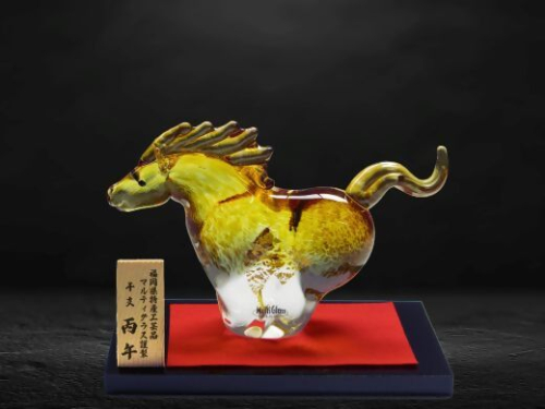 玻璃の干支シリーズ　開運干支　丙午　【001X】[G4658] 157420 - 福岡県福津市