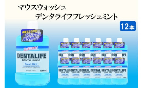 マウスウォッシュ デンタライフ フレッシュミント 1000ml×12本【B4-034】 1574716 - 福岡県飯塚市