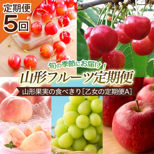 FS21-082 【定期便5回】山形果実の食べきり[乙女の定期便A]