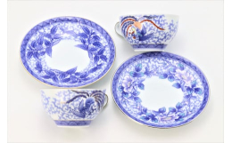 【ふるさと納税】有田焼 禁裡御用（宮内庁）窯元 辻精磁社 【梓】浜茄子鳳凰紋 組碗揃 A750-10