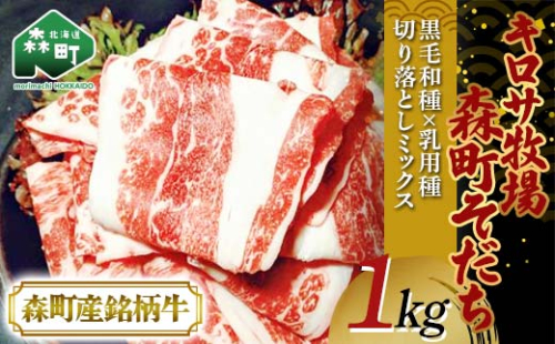 【2月発送】北海道森町産銘柄牛【キロサ牧場森町そだち】 切り落としミックス1kg mr1-0746-2 1584398 - 北海道森町
