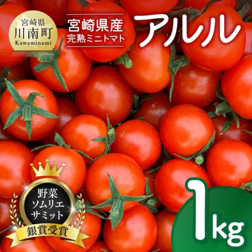 宮崎県産完熟ミニトマト「アルル」1kg 【 新鮮 アルル ミニトマト とまと 野菜 産地直送 宮崎県産川南町産 送料無料 】 1584700 - 宮崎県川南町