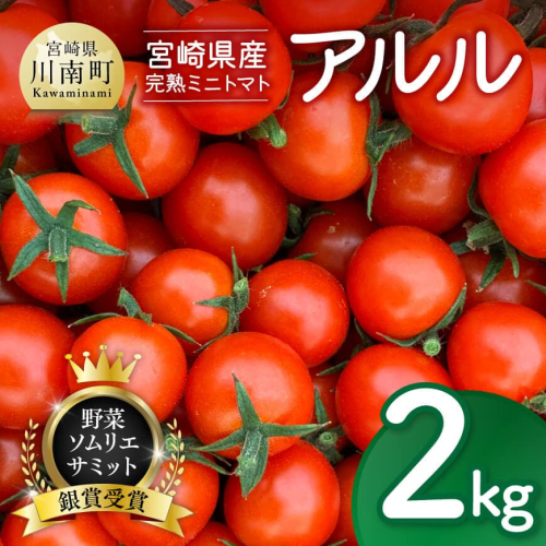 宮崎県産完熟ミニトマト「アルル」2kg 【 新鮮 アルル ミニトマト とまと 野菜 産地直送 宮崎県産川南町産 送料無料 】 1584701 - 宮崎県川南町