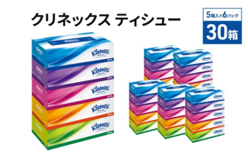 ティッシュ クリネックス 30箱 ( 5箱 × 6パック )  [№5704-0885]