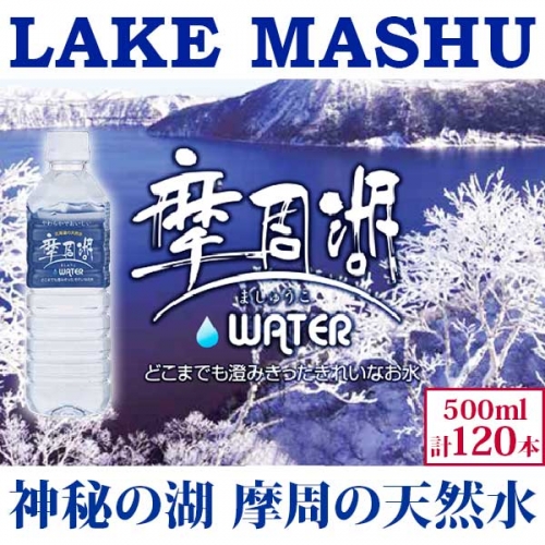 1155.摩周湖の天然水（非加熱製法） 500ml×120本 硬度 18.1mg/L ミネラルウォーター 飲料水 軟水 非加熱 弱アルカリ性 湧水 湧き水 ナチュラル ペットボトル 国産 屈斜路湖 北海道 弟子屈町 158700 - 北海道弟子屈町