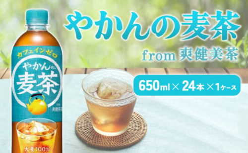 やかんの麦茶 from 爽健美茶 PET 650ml 24本 1ケース【コカコーラ】 日本茶 お茶 麦茶 ペットボトル カフェインゼロ 常温 送料無料 こども 美容 むくみ 1587815 - 宮崎県えびの市