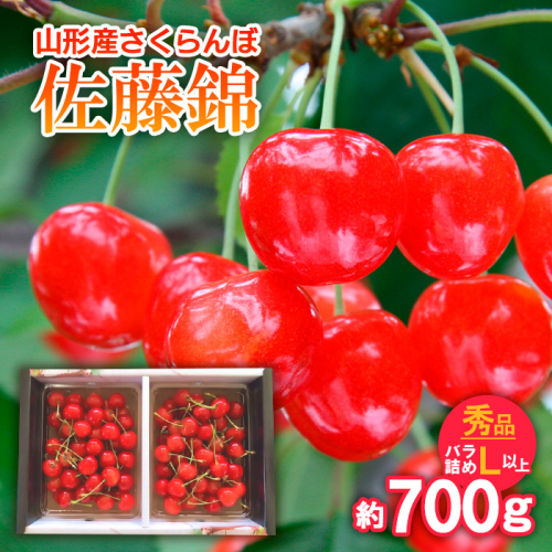 さくらんぼ 佐藤錦 バラ詰め L以上 約700g 【令和8年産先行予約】FS25-716 159076 - 山形県山形市