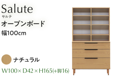 オープンボード Salute サルテ 幅100cm NA ナチュラル ベージュ 家具 収納 書棚 本棚 完成品 【北海道・東北・沖縄・離島不可】CN019-NA 1591677 - 福岡県大木町