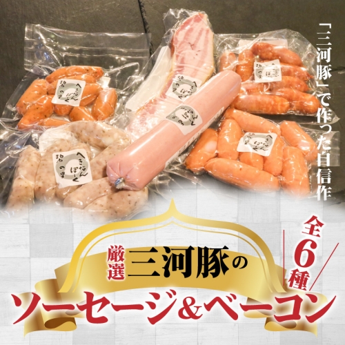 厳選三河豚ソーセージ＆ベーコン 全6種 ミニサイズ  お弁当に最適　H094-024