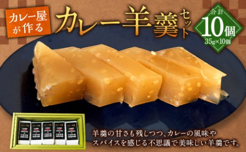 ＜カレー屋が作るカレー羊羹セット＞入金確認後、翌月末までに順次出荷 35g×10個 計350g ようかん 羊羹 和菓子 和スイーツ おやつ カレー味 1593640 - 宮崎県高鍋町