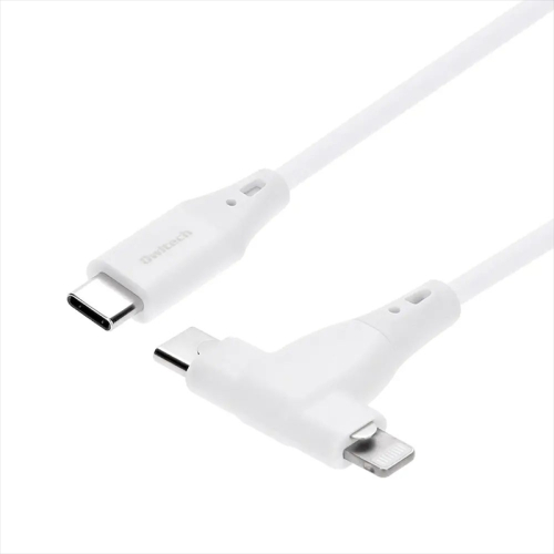 Owltech(オウルテック) PD60W充電/データ転送対応 超柔らかな2 in 1タイプ Type-C to Type-C/Lightning ケーブル OWL-CBSCLC10-WH 1593824 - 神奈川県海老名市