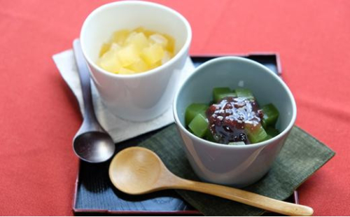 西伊豆天草100％ところてんデザート　抹茶あんみつ・蜜柑ところてん12個セット 1595607 - 静岡県静岡市
