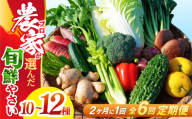 【6回定期便】高知県産 土佐季節の野菜詰め合せセット/隔月 2ヵ月に1回 野菜 定期 お野菜 高知 やさい 季節もの 【香稜苑】 [ATBQ011] 訳あり 不揃い 規格外
