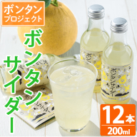 ボンタンサイダー(12本)一つ一つ手作業で皮を剥き、果汁をしぼり仕上げました！ぼんたん ボンタン 文旦 サイダー ジュース 飲み物 飲料 果汁 フルーツ 果物 炭酸【ボンタンプロジェクト】akn055-01