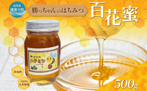 勝っちゃんのはちみつ 500g 瓶 はちみつ 蜂蜜 ハチミツ 非加熱 天然 100% 百花蜜 濃厚 甘い 純粋 生はちみつ 国産 ハニー お取り寄せ 日本製 ギフト プレゼント 贈答 贈り物 スイーツ 岐阜県 揖斐川町 送料無料 蜂とステンド工房揖斐川 1602600 - 岐阜県揖斐川町