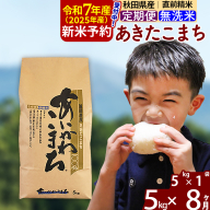 ※令和6年産 新米予約※《定期便8ヶ月》秋田県産 あきたこまち 5kg【無洗米】(5kg小分け袋) 2024年産 お届け周期調整可能 隔月に調整OK お米 藤岡農産