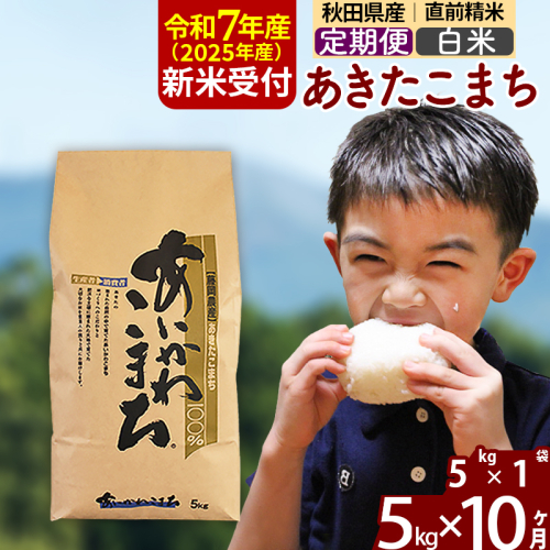 ※令和7年産 新米予約※《定期便10ヶ月》秋田県産 あきたこまち 5kg【白米】(5kg小分け袋) 2025年産 お届け時期選べる お届け周期調整可能 隔月に調整OK お米 藤岡農産 160715 - 秋田県北秋田市