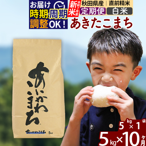 ※令和7年産 新米※《定期便10ヶ月》秋田県産 あきたこまち 5kg【白米】(5kg小分け袋) 2025年産 お届け時期選べる お届け周期調整可能 隔月に調整OK お米 藤岡農産 160715 - 秋田県北秋田市