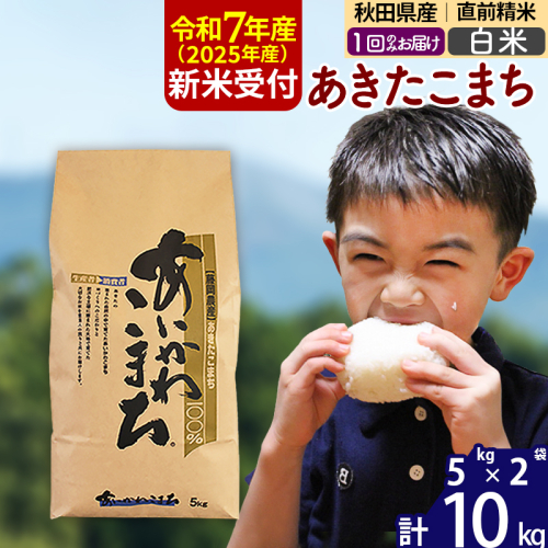 ※令和7年産 新米予約※秋田県産 あきたこまち 10kg【白米】(5kg小分け袋)【1回のみお届け】2025年産 お届け時期選べる お米 藤岡農産