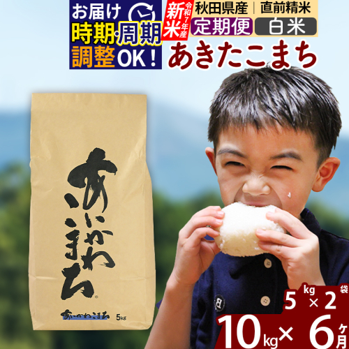 ※令和7年産 新米※《定期便6ヶ月》秋田県産 あきたこまち 10kg【白米】(5kg小分け袋) 2025年産 お届け時期選べる お届け周期調整可能 隔月に調整OK お米 藤岡農産 160730 - 秋田県北秋田市