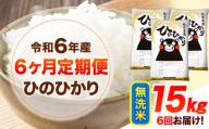 令和6年産 【6ヶ月定期便】 無洗米 ひのひかり 15kg 《お申し込み月の翌月から出荷開始》 熊本県産 無洗米 精米 ひの 送料無料 熊本県 山江村 SDGs 米 コメ こめ 国産