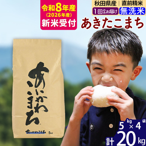 ※R8産 新米予約※ 秋田県産 あきたこまち 20kg【無洗米】(5kg小分け袋)【1回のみお届け】2026年産 令和8年産 お米 藤岡農産 [藤岡農産 秋田 お米 あきたこまち 米どころ 東北 北秋田市] 160792 - 秋田県北秋田市