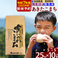 ※令和6年産 新米予約※《定期便10ヶ月》秋田県産 あきたこまち 25kg【無洗米】(5kg小分け袋) 2024年産 お届け周期調整可能 隔月に調整OK お米 藤岡農産