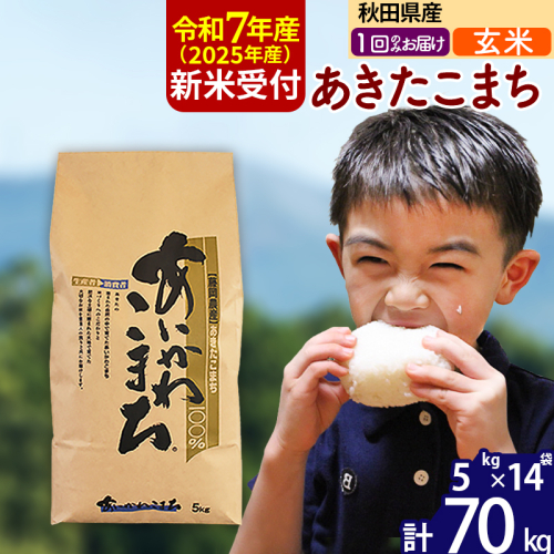 ※令和7年産 新米予約※秋田県産 あきたこまち 70kg【玄米】(5kg小分け袋) 【1回のみお届け】2025年産 お届け時期選べる お米 藤岡農産 161086 - 秋田県北秋田市