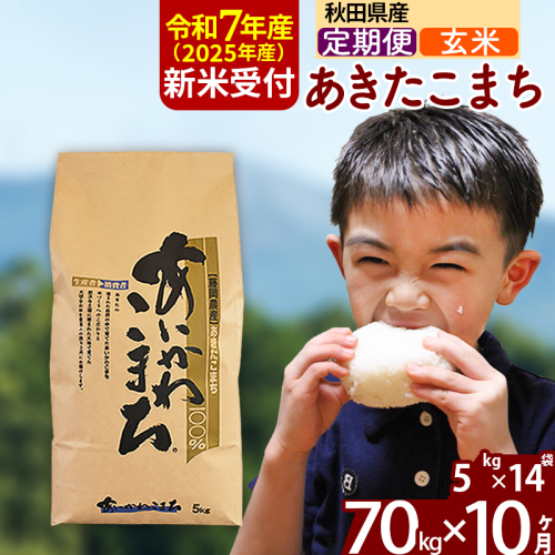 ※令和7年産 新米※《定期便10ヶ月》秋田県産 あきたこまち 70kg【玄米】(5kg小分け袋) 2025年産 お届け時期選べる お届け周期調整可能 隔月に調整OK お米 藤岡農産 161094 - 秋田県北秋田市