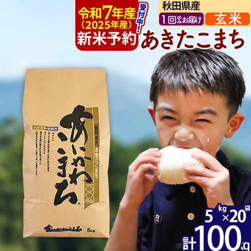 ※令和7年産 新米予約※秋田県産 あきたこまち 100kg【玄米】(5kg小分け袋) 【1回のみお届け】2025産 お米 藤岡農産 161119 - 秋田県北秋田市