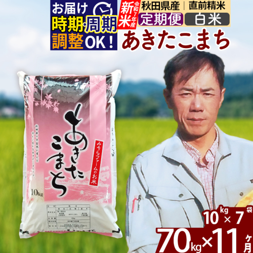※令和7年産 新米※《定期便11ヶ月》秋田県産 あきたこまち 70kg【白米】(10kg袋) 2025年産 お届け時期選べる お届け周期調整可能 隔月に調整OK お米 みそらファーム 161272 - 秋田県北秋田市