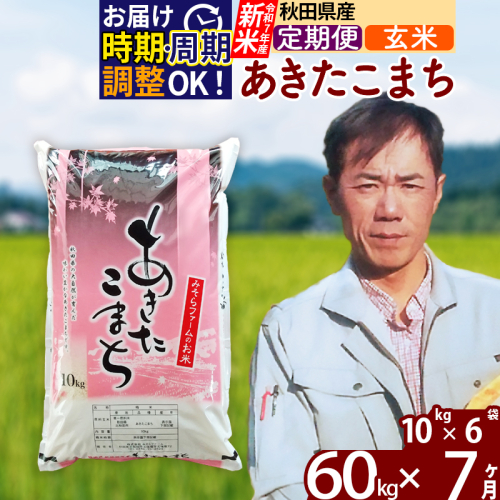 ※令和7年産 新米※《定期便7ヶ月》秋田県産 あきたこまち 60kg【玄米】(10kg袋) 2025年産 お届け時期選べる お届け周期調整可能 隔月に調整OK お米 みそらファーム 161345 - 秋田県北秋田市