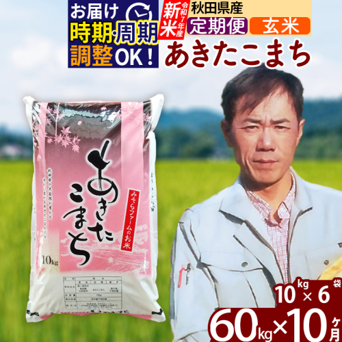 ※令和7年産 新米※《定期便10ヶ月》秋田県産 あきたこまち 60kg【玄米】(10kg袋) 2025年産 お届け時期選べる お届け周期調整可能 隔月に調整OK お米 みそらファーム 161348 - 秋田県北秋田市