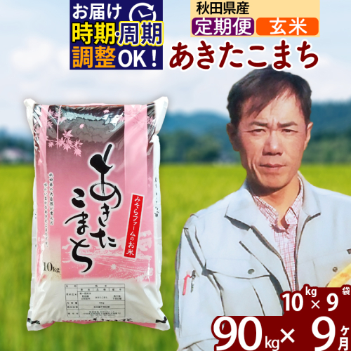 ※令和7年産※《定期便9ヶ月》秋田県産 あきたこまち 90kg【玄米】(10kg袋) 2025年産 お届け時期選べる お届け周期調整可能 隔月に調整OK お米 みそらファーム 161380 - 秋田県北秋田市