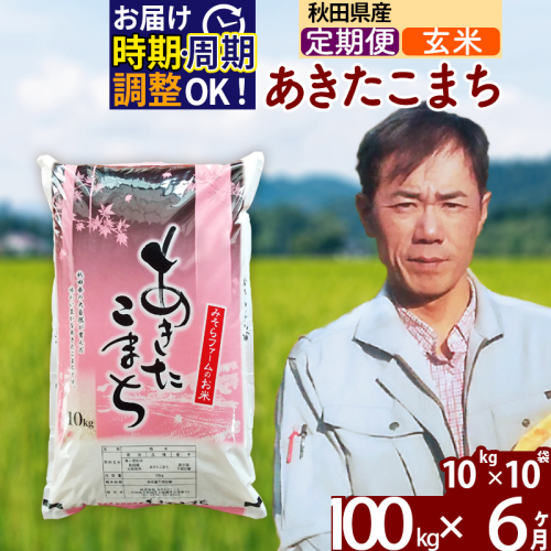 ※令和7年産※《定期便6ヶ月》秋田県産 あきたこまち 100kg【玄米】(10kg袋) 2025年産 お届け時期選べる お届け周期調整可能 隔月に調整OK お米 みそらファーム 161388 - 秋田県北秋田市