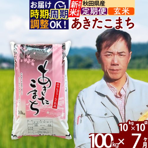 ※令和7年産 新米※《定期便7ヶ月》秋田県産 あきたこまち 100kg【玄米】(10kg袋) 2025年産 お届け時期選べる お届け周期調整可能 隔月に調整OK お米 みそらファーム 161389 - 秋田県北秋田市