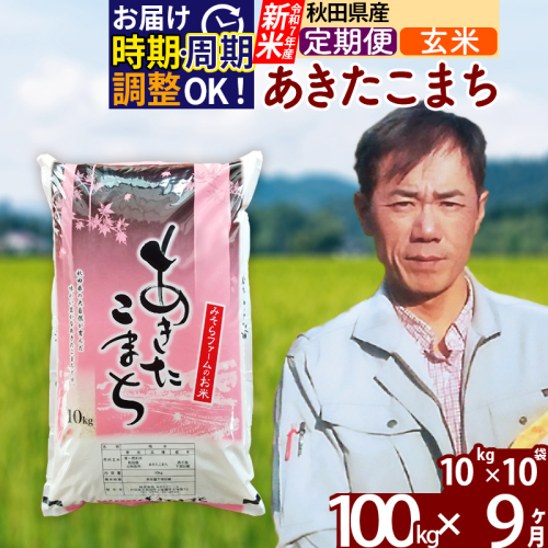 ※令和7年産 新米※《定期便9ヶ月》秋田県産 あきたこまち 100kg【玄米】(10kg袋) 2025年産 お届け時期選べる お届け周期調整可能 隔月に調整OK お米 みそらファーム 161391 - 秋田県北秋田市