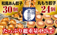 ≪年内お届け!≫夏目家の『和風あん餃子』30個と『丸もち餃子』24個の食べくらべセット