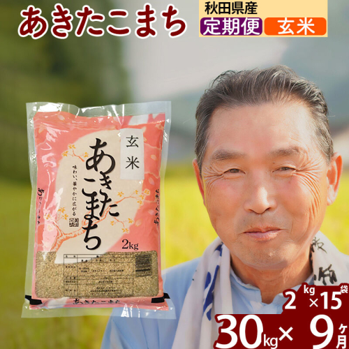令和7年産《定期便9ヶ月》秋田県産 あきたこまち 30kg【玄米】(2kg小分け袋) 2025年産 お届け時期選べる お届け周期調整可能 隔月に調整OK お米 おおもり [おおもり 秋田 お米 あきたこまち 米どころ 東北 北秋田市 定期便 毎月お届け] 161712 - 秋田県北秋田市