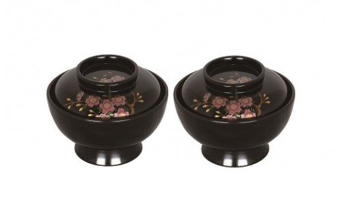 川連漆器 五寸大椀 蓋付 桜模様【山田漆器店】[Q2-5601] 16203 - 秋田県湯沢市