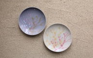 沖縄の海を『ぎゅっ』と閉じ込めた珊瑚プレート 取り皿 2枚 白色×薄紫色