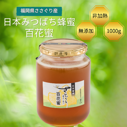 日本蜜蜂「ささぐり里山のはちみつ」（百花蜜）1000ｇ　AA002 1626865 - 福岡県篠栗町